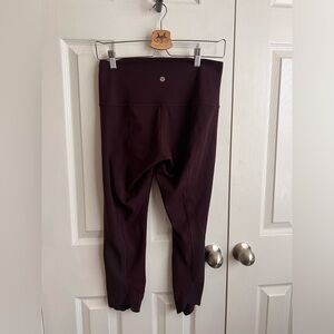 Dark purple lululemon cropped leggings 8
